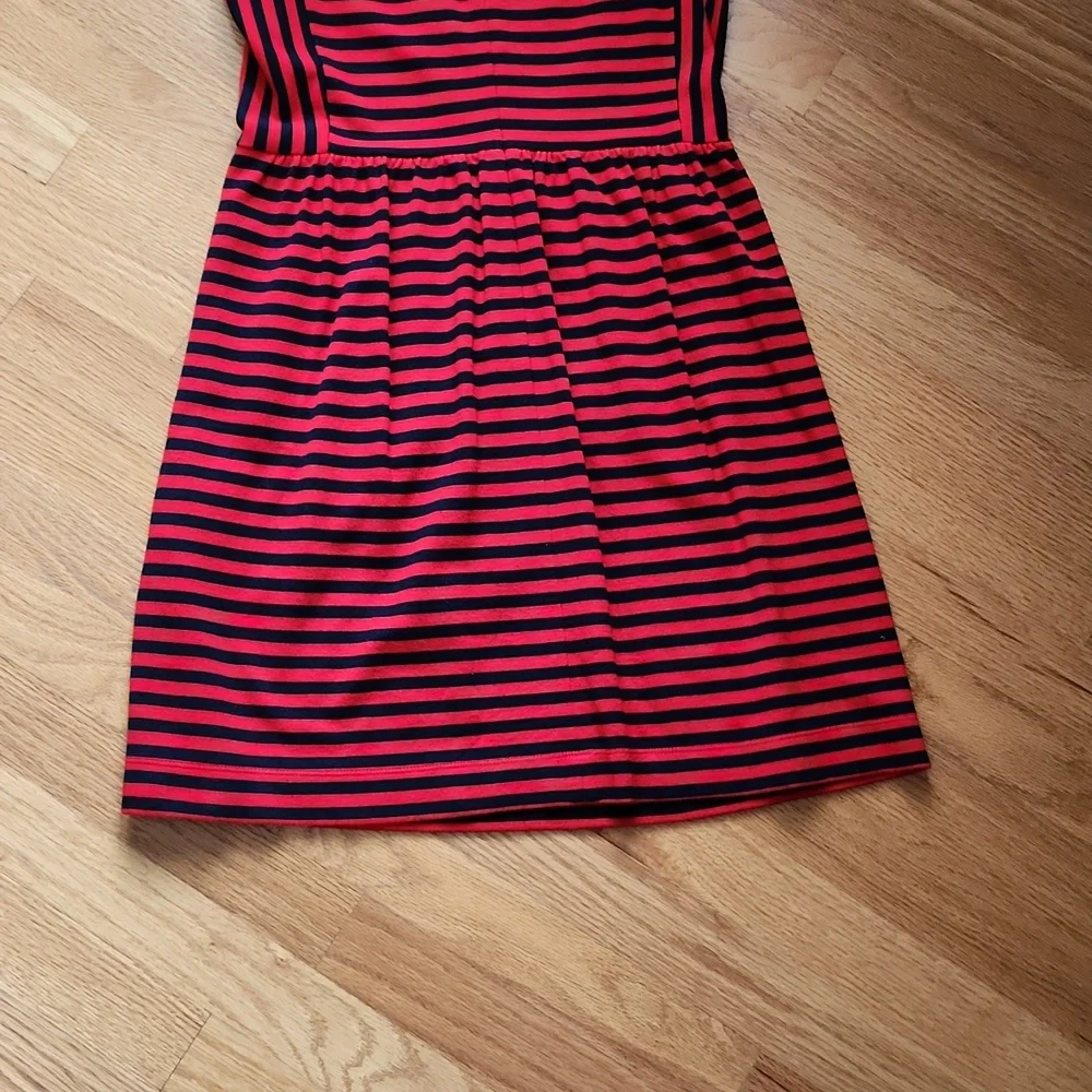 J. Crew size XS sleeveless dress, striped navy/ red - Picture 8 of 12